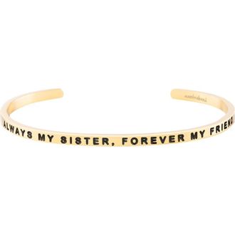 Mantra Always My Sister, Forever My Friend bracelet in Yellow Gold at Nordstrom