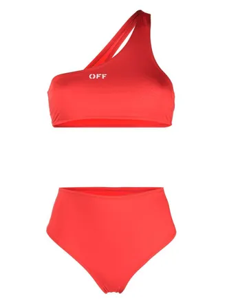 Off-white Asymmetrische bikini - Rood