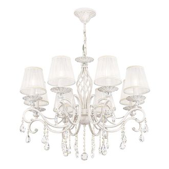 Maytoni Maytoni - Lampadario Shabby Chic Grace Metallo Bianco 8 Luci Diffusori Bianchi