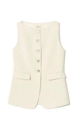 LilySilk Womens Sleeveless Button Up Silk Vest in Lily White at Nordstrom, Size 6