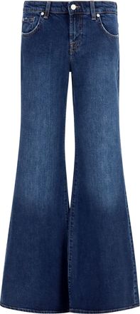 7 For All Mankind Womens Jeans Low-Rise Flared Indiglow Cotton
