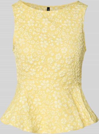 Vero Moda Shaped Fit Sch&ouml;&szlig;chen-Top mit floralem Muster Modell FIONA in Hellgelb, Gr&ouml;&szlig;e XL