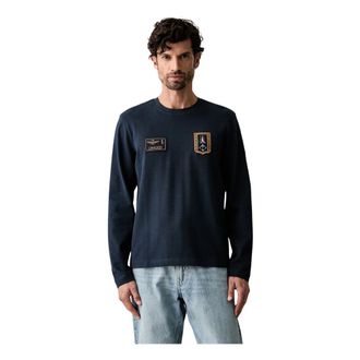 Aeronautica Tops, Heren, Blauw, XL, Katoen, Longsleeve