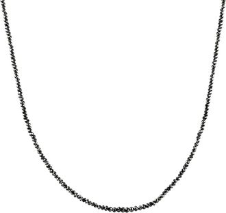 Pompeii3 15Ct TW Black Diamond Necklace 16 With 2 Extended 18k White Gold