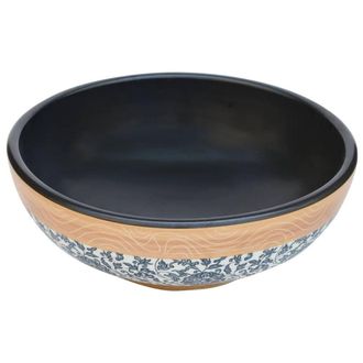 Berkfield Home Durable Countertop Basin Multicolour Round OE&para;41x14 cm Ceramic | Size: 41x14 cm