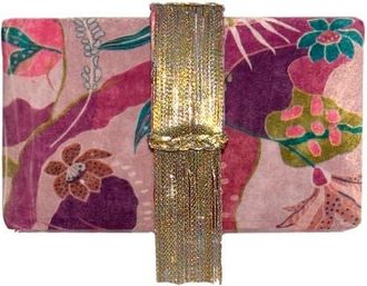 Simitri Velvet Fringe Clutch in Petals at Nordstrom