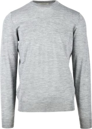 FILIPPO DE LAURENTIIS Mouse Grey Merino Wool Mens Crewneck Sweater