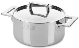 Mepra Silberfarbene Kasserolle Attiva inkl. Deckel, &oslash; 22 cm - Personalisierbar