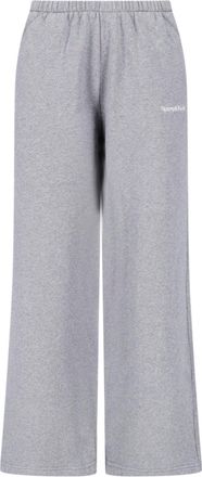Sporty & Rich Grey Cotton-Blend Mid-Rise Track Pants