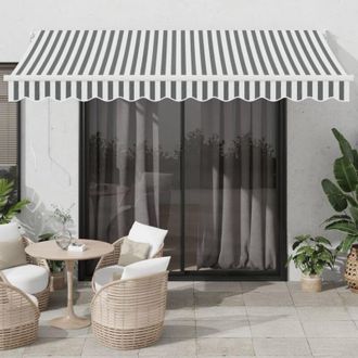 vidaXL Vidaxl - Toldo Retr&aacute;ctil Aluminio Y Tela Antracita Y Blanco 3,5x2,5 M