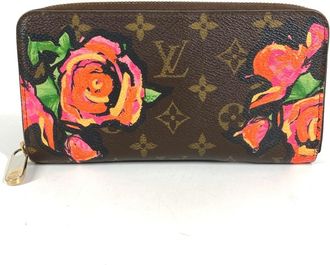 Louis Vuitton Brown Monogram Rose Monogram Pink Rose Canvas Long Wallet (Bi-Fold) (Pre-Owned)