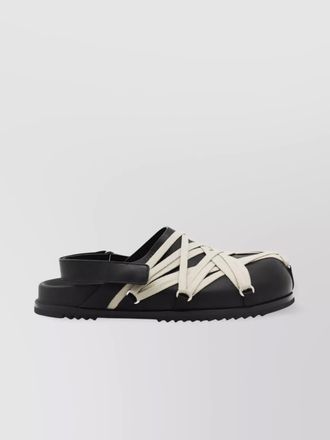 Rick Owens leather megalace mule sandals