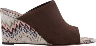 Missoni Chevron-gebreide su&egrave;de muiltjes - Dames - Muiltjes - Bruin - 38 EU - Su&egrave;de - Schoenen