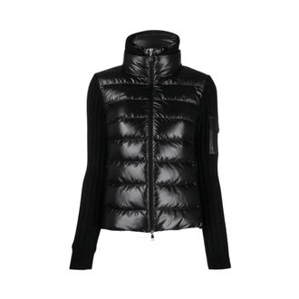 Moncler Cardigan in lana trapuntato con zip - - Knitwear - Donna - Nero - L