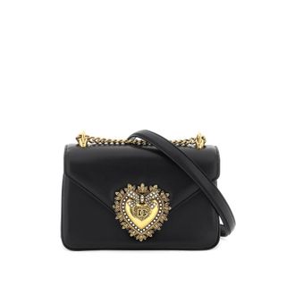 Dolce & Gabbana Dolce & Gabbana Black Nappa Leather Devotion Shoulder Bag