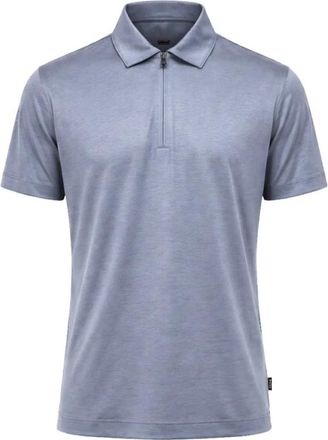 HUGO BOSS Blue Solid Shirt Collar Polo