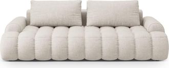 Cosmopolitan Design Sof&aacute; cama con ba&uacute;l de almacenaje 4 plazas tejido estructural beige