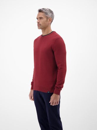 Lerros Strickpullover LERROS, Herren, Gr. XL, maple rot, Strick, Obermaterial: 100% Baumwolle, unifarben, regular fit normal, Rundhals, Rippb&uuml;ndchen, Pullove