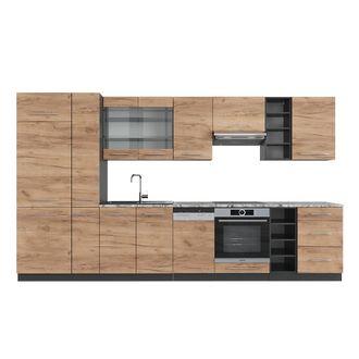 Vicco Mueble De Cocina Fame-line, Oro Power Roble/antracita, 355 Cm Sin Encimera