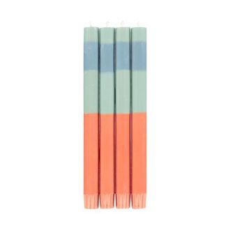 British Colour Standard Abstract Striped Dinner Candles - Set of 4 in Opaline/pompadour/rust at Nordstrom