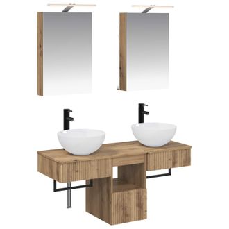 vidaXL Juego De Muebles De Ba&ntilde;o 5 Pcs Roble Artesanal Vidaxl