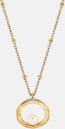 Dower & Hall Open Circle & White Pearl Waterfall Pendant in Yellow Gold Vermeil at Nordstrom, Size 18