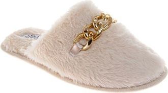 Badgley Mischka Womens Chain Link Slippers in Beige at Nordstrom, Size 10