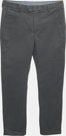 CHARLES TYRWHITT Dark Grey Gabardine Cotton Extra Slim Trousers