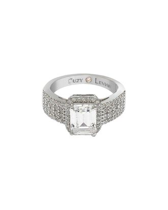 Suzy Levian Suzy Levian Silver Cz Halo Ring