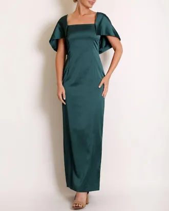 Camilyn Beth The Flora Gown In Hunter Satin