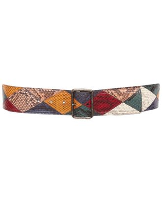 Saint Laurent Scaled Leather Statement Belt (Authentic Pre-Loved)