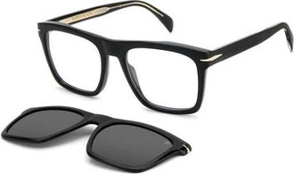 Eyewear by David Beckham Premium Opt + Clip-On Bril - Heren - Brillen - Zwart - 53 MM - Accessoires