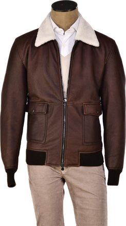 Hettabretz Leather Shearling Bomber Jacket