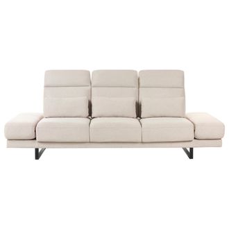 Beliani Beliani - Sof&aacute; Moderno 3 Plazas Tapizado De Poli&eacute;ster Patas De Acero Reposabrazos Y Respaldo Ajustable Beige Ikast