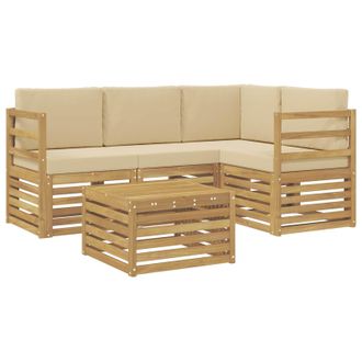 vidaXL Conjunto De Sof&aacute;s De Exterior 5 Pcs Y Beige 59 X 59 X 37 Cm Vidaxl