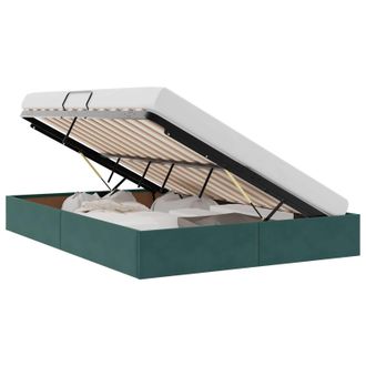 vidaXL Estructura De Cama Ottoman Verde Oscuro 140 X 200 Cm Terciopelo Vidaxl