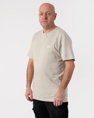 Boss Orange by Hugo Boss Tales Mens Cotton-Jersey T-shirt With Logo Patch - Beige - Size X-Large