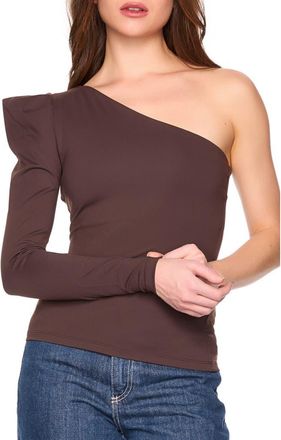 Susana Monaco Pleated One-Shoulder Knit Top in Java at Nordstrom Rack, Size X-Small