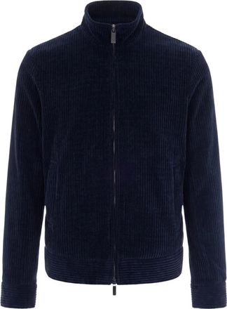 Emporio Armani Zip-throughs - Heren - Vesten met rits - Blauw - XL - Polyester - Hoodies & sweatvesten