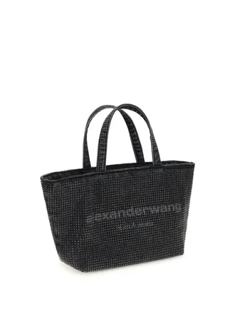 Alexander Wang Womens Tote Bag Punch Small Grey Aged Cotton Shoulder