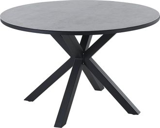 Beliani Beliani - Mesa De Jard&iacute;n De Metal Gris Negro 120 Cm Aluminio Comedor Exterior Maletto