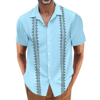 Generic Mens Funny Hawaiian Shirts Short Sleeve Graphic Button Down Summer Caribbean Shirt Holiday Tropical Cruise Cuban Lapel Casual Party Beach Cruise Shirt