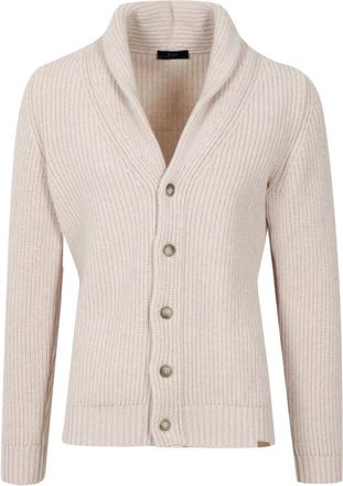 Fay Shawl Neck Cardigan F.7 - Heren - Vesten - Beige - XL - Wol - Truien & Vesten