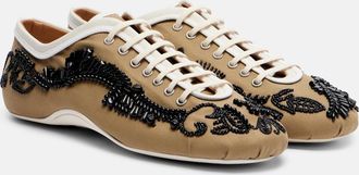 Dries Van Noten Embellished canvas sneakers