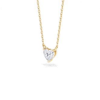 The Diamond Store Wanderlust Floating Heart Cut Lab Diamond Solitaire Necklace 0.33ct H/SI in 18K Gold Vermeil