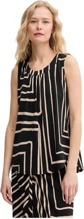 Joseph Ribkoff Geometric Pattern Mouwloze Top - Dames - Tops zonder mouwen - Zwart - M - Polyester - Tops