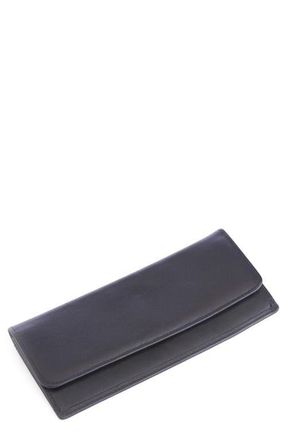 Royce Leather Personalized RFID Blocking Leather Clutch Wallet in Black - Silver Foil at Nordstrom