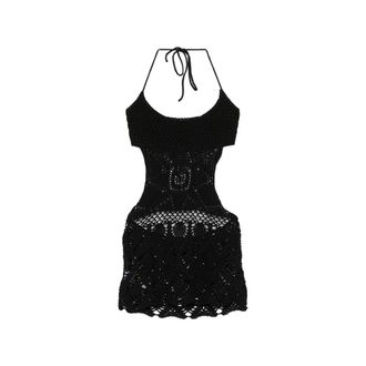 Frankies Bikinis Gabriella Crochet Mini Dress - female - Frankies Bikinis - Short Dresses - Black - M - Dresses