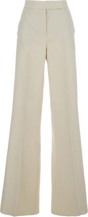 Max Mara Off White Regular Flat Front Pants