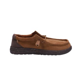 Lamofootwear Mens Paul Canvas Deck Shoe In Chestnut Corudroy
